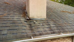 roof and shingles damages by water leak